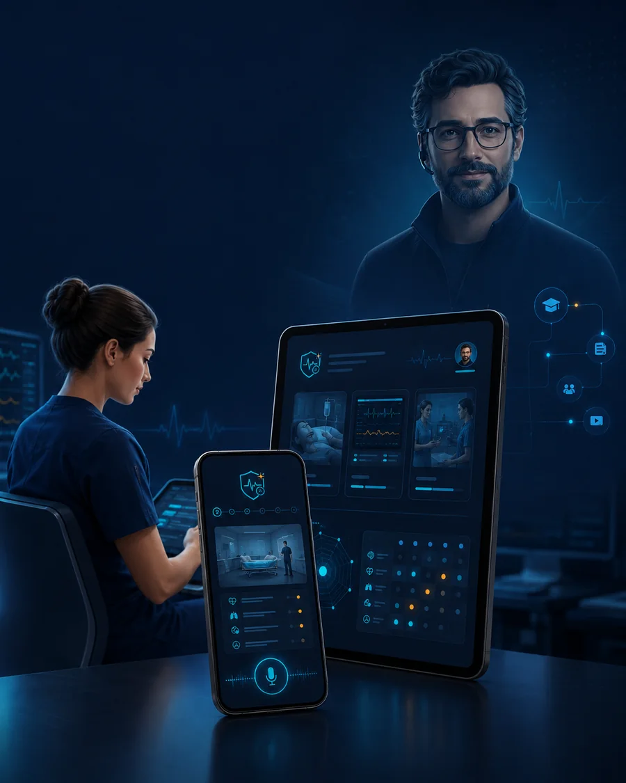 Smartphone-Illustration der mobilen NotSan Lern-App